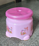 3781 Round Printed Plastic Bathroom Stool (Pink)