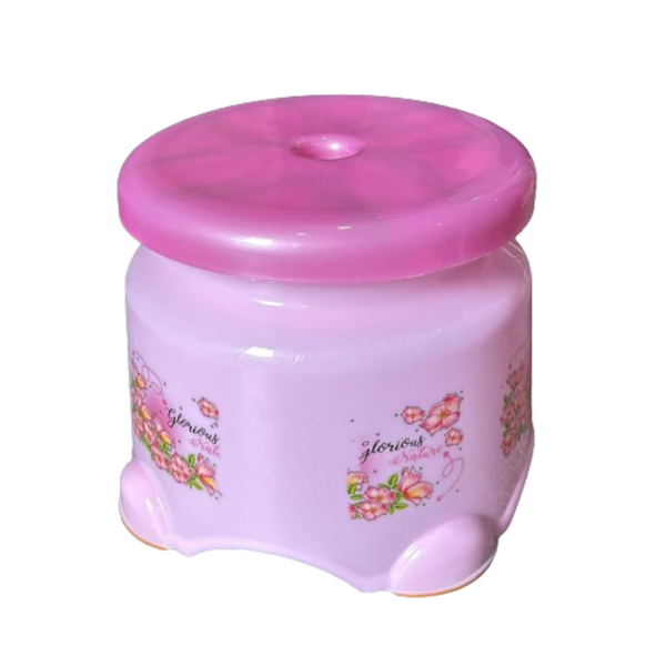 3781 Round Printed Plastic Bathroom Stool (Pink)