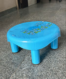 3784 Round Printed Plastic Sitting Bathroom Patla Living-room Kitchen Home Garden (Blue)