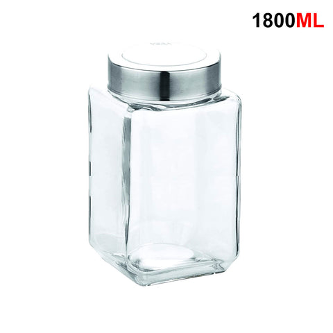 3522 Yera X-Series Square jar with see through cap, 1800ml (KSM1800)