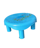 3784 Round Printed Plastic Sitting Bathroom Patla Living-room Kitchen Home Garden (Blue)