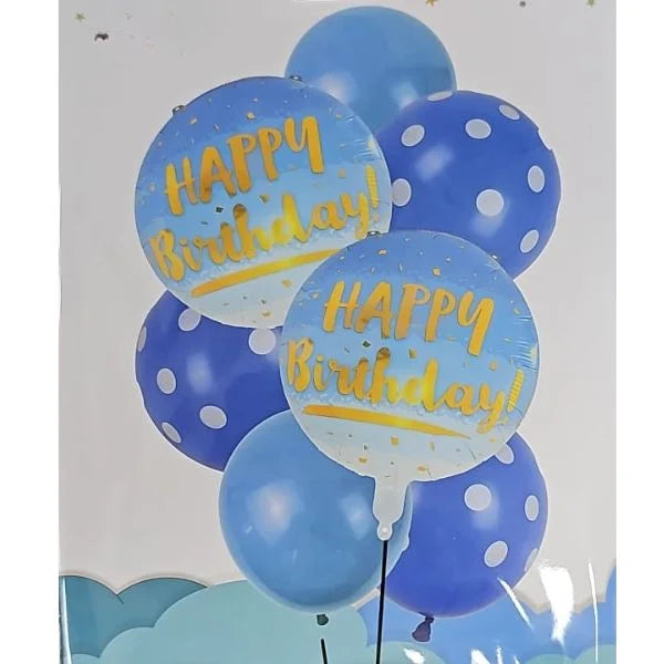 AM2700 TZ-SR001 7Pcs Happy Birthday Balloons Bouquet for Party Decorations Supplies.