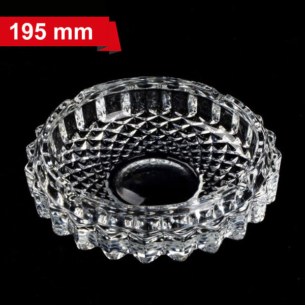 TM0039 Round Crystal Glass Smoking Ashtray- 195mm