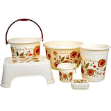 3921 SPI Plastic Bathroom Set Including Big Bucket, Mug, Stool, Dustbin, Small Bucket & Soap Dispencer