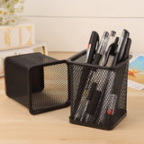 AM2140 Jali Pen Stand Square Shape Metal Pen Pencil Stand