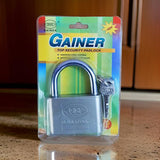 AM3861 Gainer Silver Steel Padlock with 3 Key (70 mm)