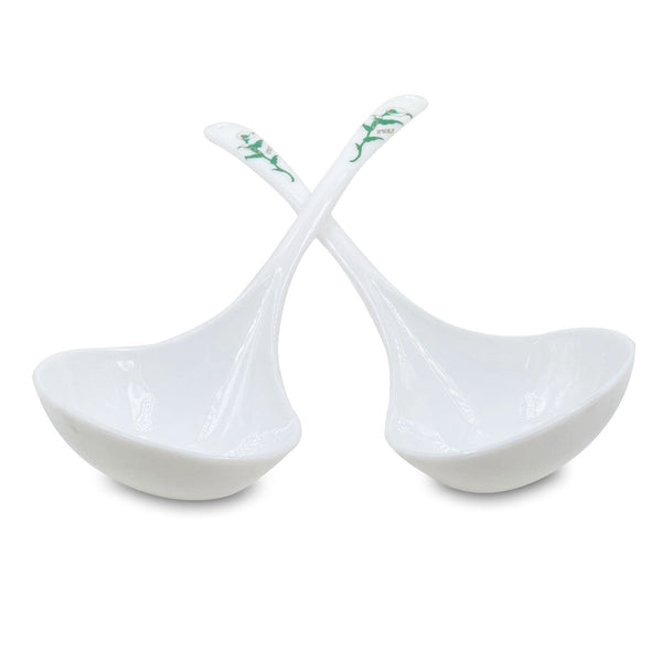 3482 Plastic Large Soup and Dessert Spoon (2pcs) (White)