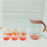 Di0197 YERA Atlanta Glass Lemon Set - 7 Pieces (Jug with Lid & 6 Tumblers)