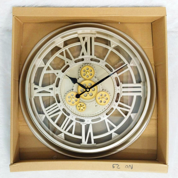 AM6255 Vintage Roman Numeral Gear Wall Clock