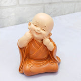 AM5363 Little Monk Sculpture Hand-carved Buddha Sitting statue -Pack of 1 pcs ( Multidesign)