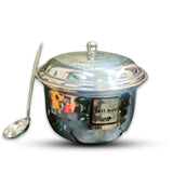 AM2212 Tall Boy Hammer ss Govardhana Ghee Pot with Lid and Spoon 200ml