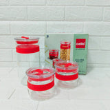 Di0249 Cello Glassware Allure Glass Jar Gift Set - Set of 3 Pcs