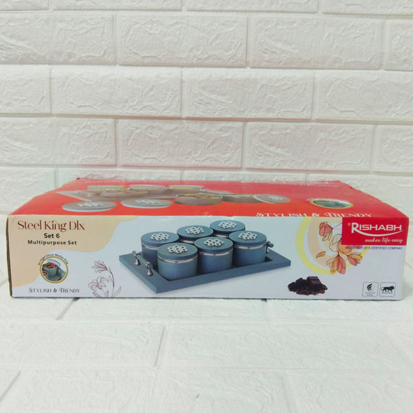 Di0172 Rishabh Steel King Deluxe 6-Piece Multipurpose Container Set