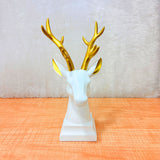 TM0013 Elegant White & Gold Deer Head Sculpture