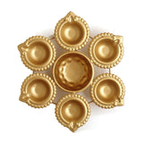 Di0320 Golden Decorative Diya Set – 6 Small Diyas with Central Holder