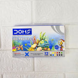 AM6083 DOMS Oil Pastels Super Smooth Colours - 12 Vibrant Shades [Pack of 1]