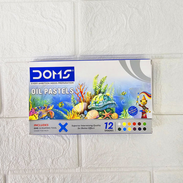 AM6083 DOMS Oil Pastels Super Smooth Colours - 12 Vibrant Shades [Pack of 1]