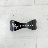 AM6391 Elegant Black Bow-Shaped and Curved Barrette Hair Clips