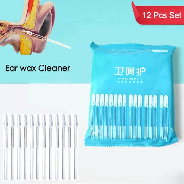 13500 Ear wax Cleaner Stick Silicone Reusable Sticky Ear wax Removal Kit (12 Pcs Set)