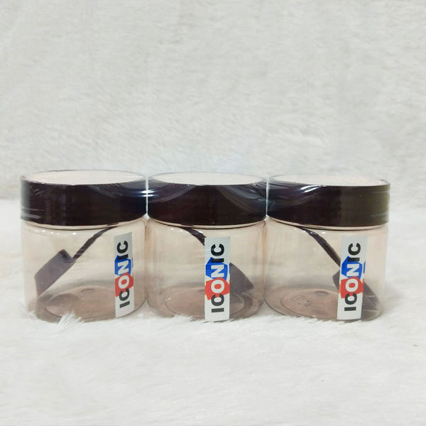 AM6261 ICONIC 250 Plastic Storage Containers Set - 3 PCS - Reusable Jars with Airtight Lids