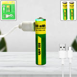 15494 AAA Rechargeable 800 mWh Batteries With Recharging Cable (2 Pc Set)