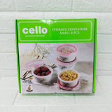 Di0238 Cello Opalware Storage Container Small with Lid – 4 Pc
