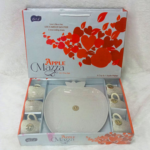 Di0341 Apple Mazza 7-Piece Tea & Snack Set with Platter