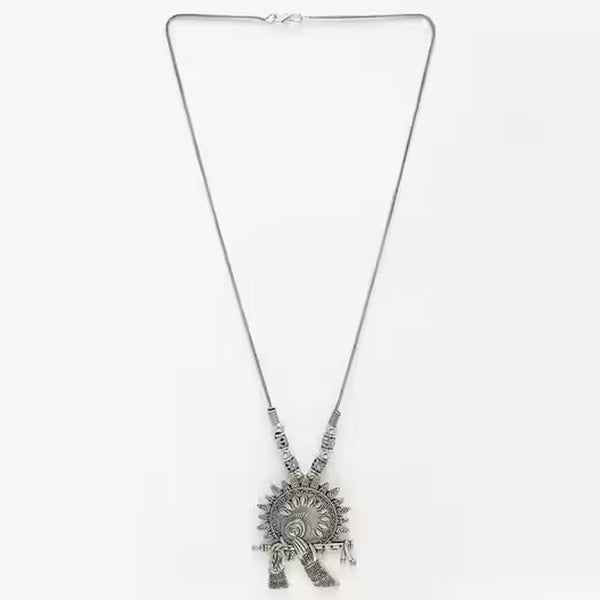 Di0045 Stylish Silver-Toned Multi-Design Pendant Necklace (Multidesign)