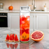 AM0665 CELLO H2O Glass Fridge Water Bottle with Plastic Cap 920ml