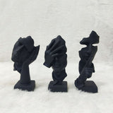 AM6230 Black Thinker Abstract Face Sculptures (No.2) – Set of 3