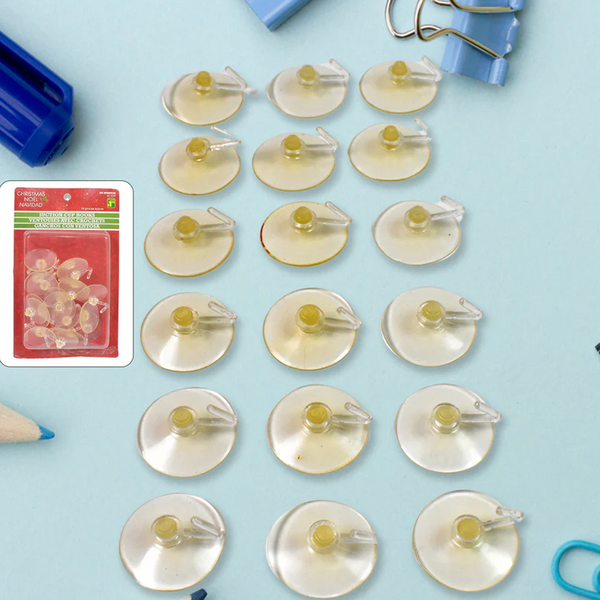 18550 Transparent Rubber Vacuum Sucker, Suction Cup Hooks (18 Pcs Set)