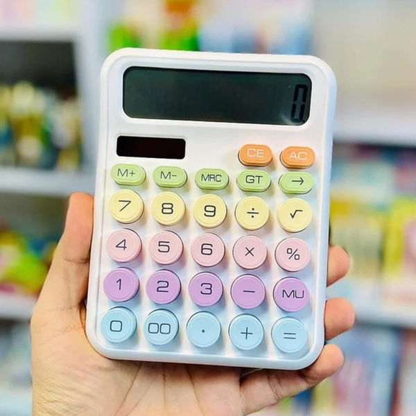 AM6704 Creative Pastel Electronic Calculator with Large Round Buttons - Pack Of 1