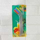 AM6331 Stainless Steel Straws WIth SIlicone & Brush - Pack of 5pc