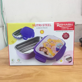 AM5644 Rishabh Big Nutri-Steel Multi-Design Cartoon Printed Tiffin Box with Inner Container & Steel Spoon
