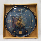 AM6254 Deluxe Black and Gold Industrial Minute-Track Clock