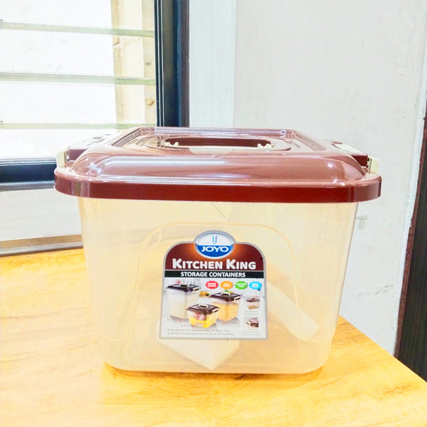 AM5712 JOYO Kitchen King Container 12.5 Ltr (Pack of 1) Small Rectangular Plastic Container Multipurpose Stackable Storage Box with Lid & Handle