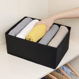 3261 Folded Clothes Drawer Organizer for Jeans, Sweater, Dresses, T-shirts (Pack of 1, Black)