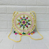 Di0035 White Dori Design Traditional Handcrafted Purse – Elegant Ethnic Handbag