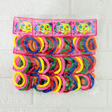 AM1402 MultiColor Elastic Nylon Hair Rubber Bands Pack of 6