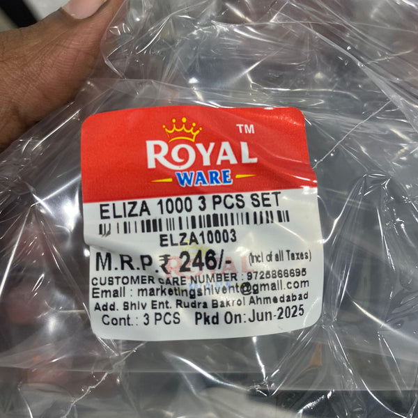 AM5913 Royal Eliza Transparrent Container Jar Set of 3 - 1000 ml