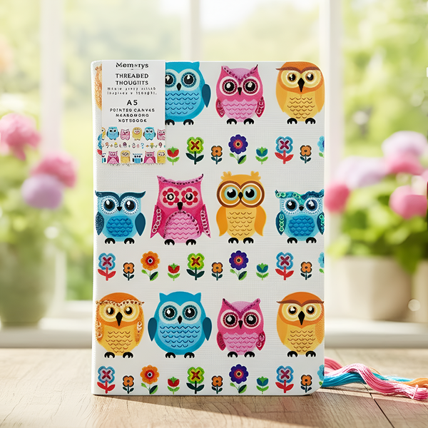 AM6647 Mix-Design A5 Threaded Thoughts Series Notebook - 1pc