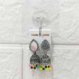 Di0300 Oxidized Silver Jhumka Earrings with Multicolor Beads – Traditional & Fashion Jewelry