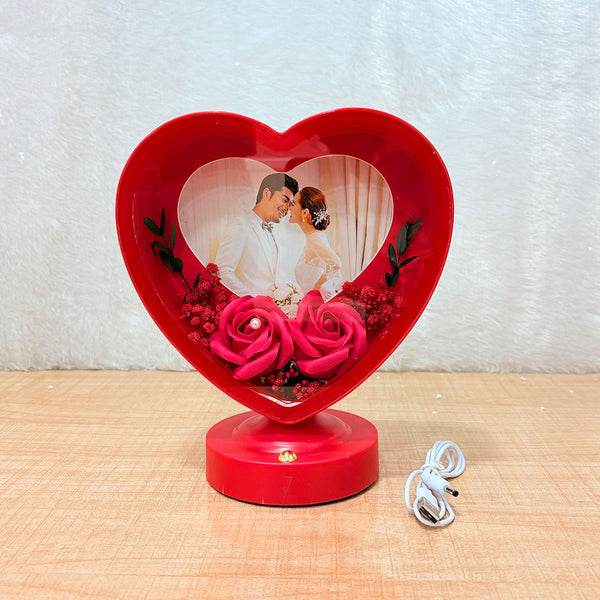 TM0020 Heart and Round Shaped LED Photo Frame Table Lamp - 1pc
