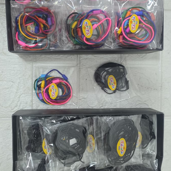 AM6423 Elastic Cotton Hair Rubber Bands Pack of 12pcs