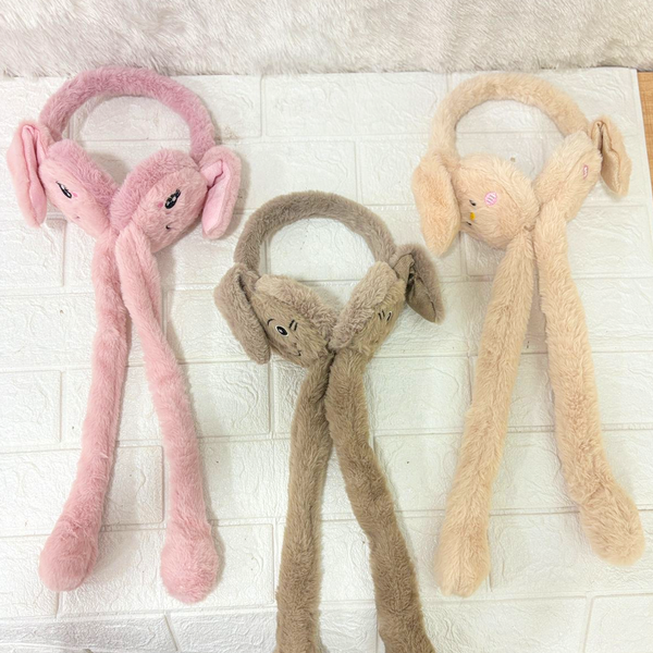 AM6290 LED Light-Up Bunny Plush Earmuffs for Kids – Warm & Fun Winter Ear Covers