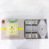 Di0253 Happy Sunday 6-Piece Tea Cup & Snacks Platter Set with Chutney Bowl – Gift Pack