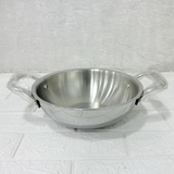 AM2956 Madhuram Prime Quality Triply Stainless Steel Kadai WithOut Handle (22 cm)
