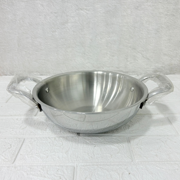 AM2956 Madhuram Prime Quality Triply Stainless Steel Kadai WithOut Handle (22 cm)