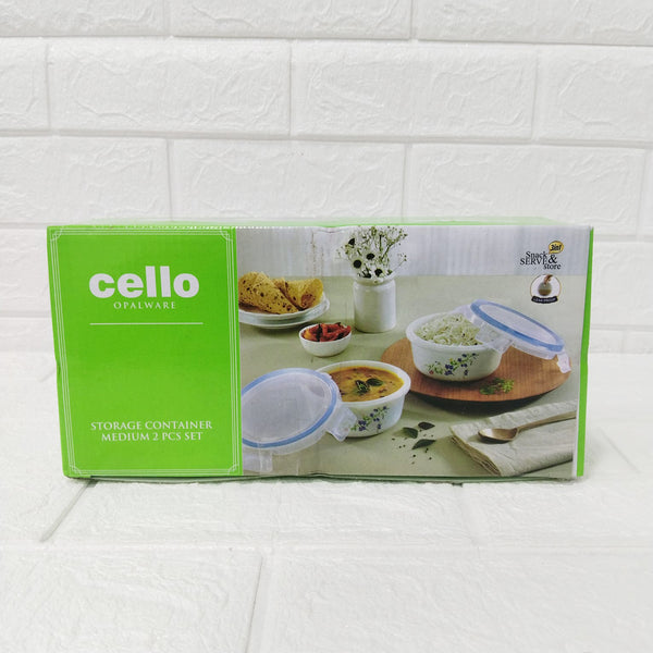 Di0237 Cello Opalware Storage Container Medium with Lid – 2 Pc