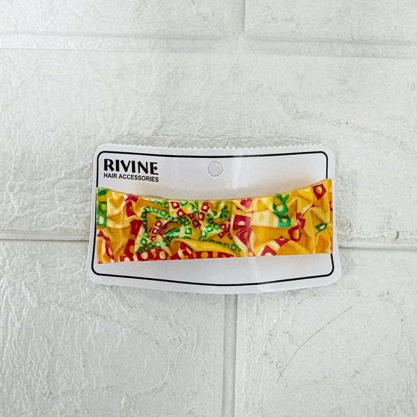 AM6386 Mix Design Printed Fabric Hair Clip - 1pc